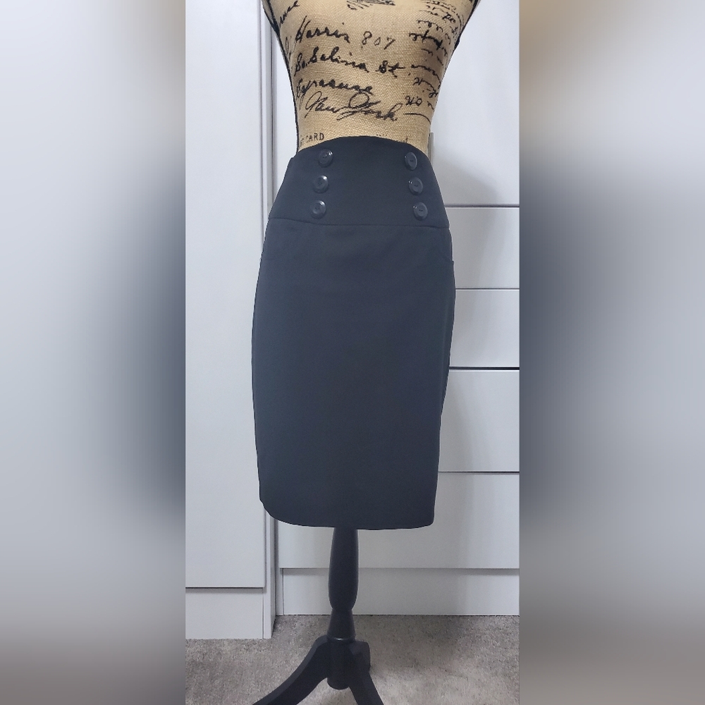 BCX Black Pencil Skirt Knee-Length Work